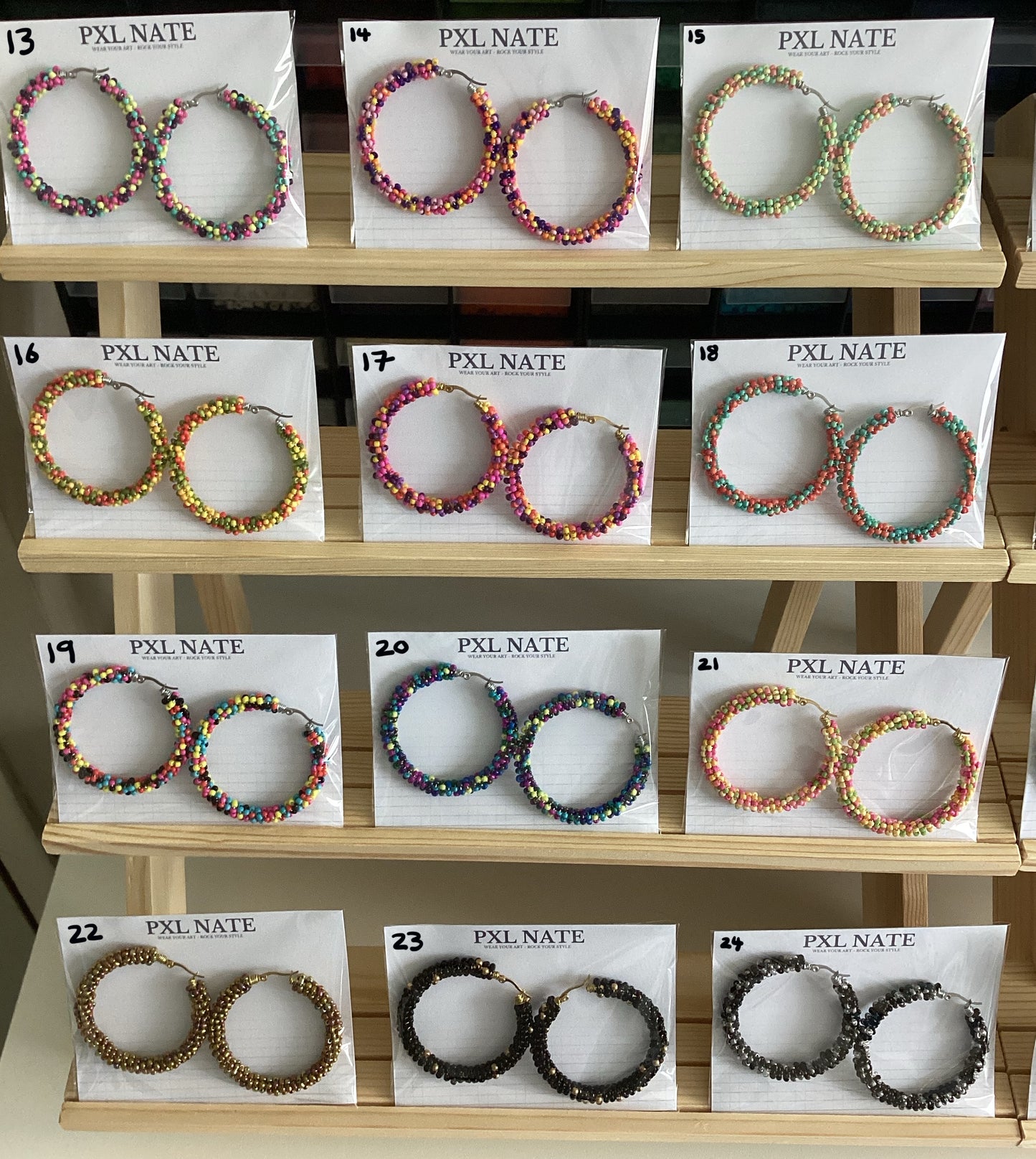 Beaded Hoop Statement Earrings