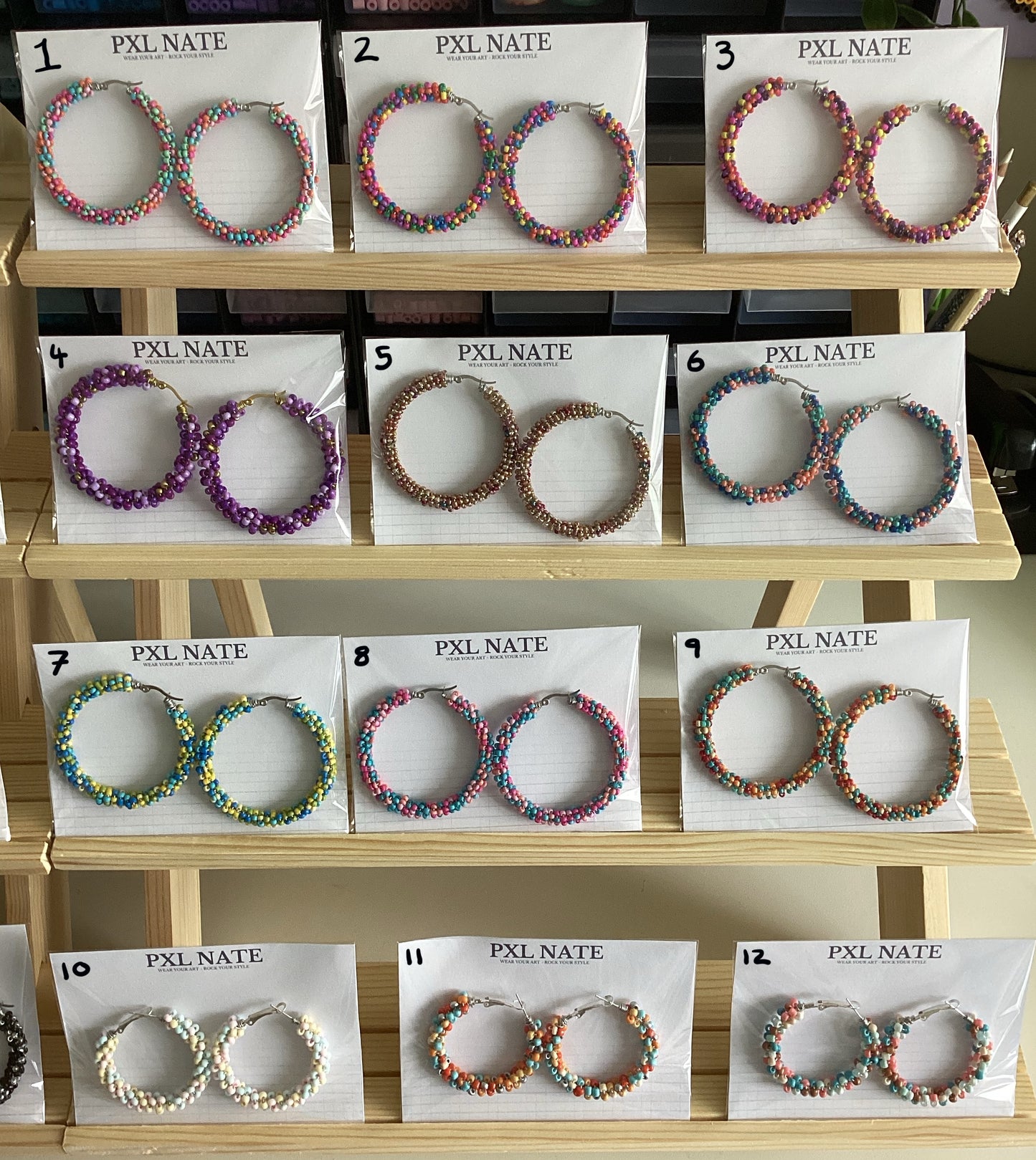 Beaded Hoop Statement Earrings