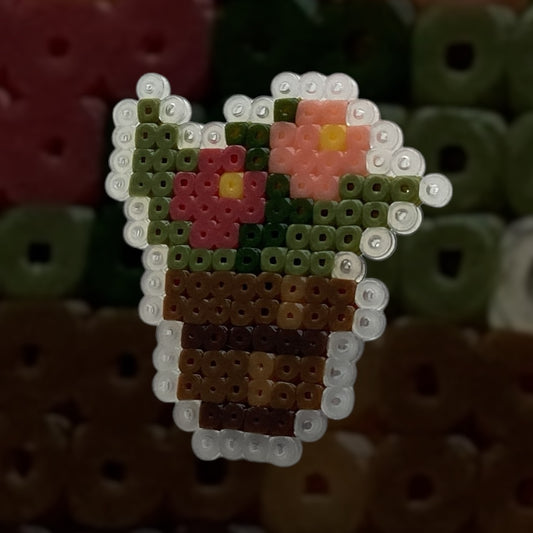 PIXEL FLOWER POT PIN BADGE