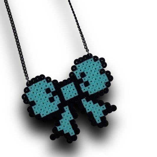 PIXEL BOW NECKLACE- BLUE