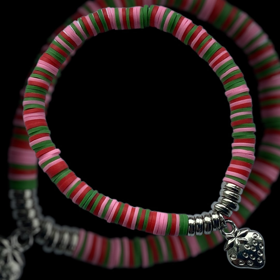 Strawberry Silver Shine - Single Bracelet