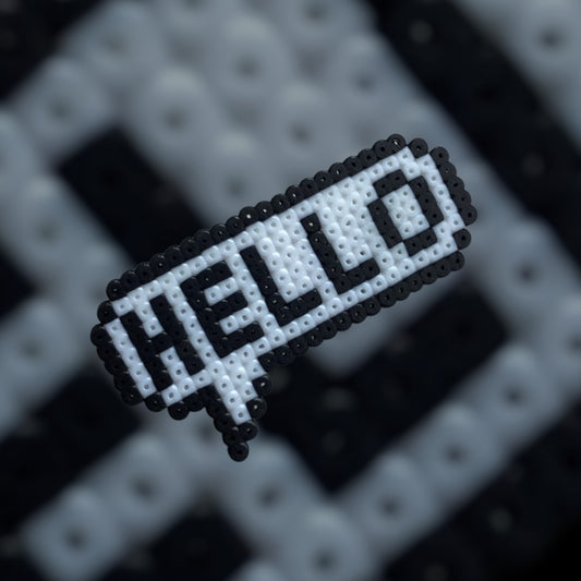 PIXEL HELLO PIN BADGE