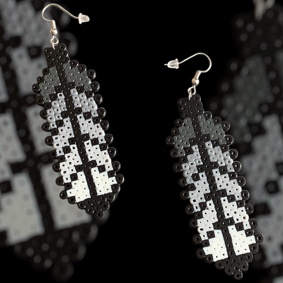 Ash Feather – Fuse Bead Earrings