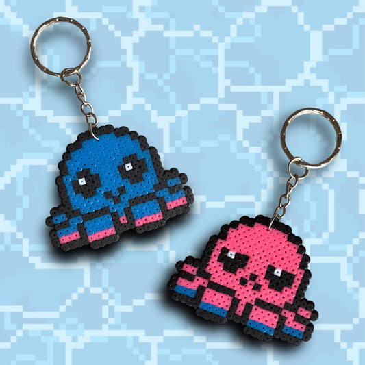 PIXEL DOUBLE SIDED OCTOPUS KEYCHAIN