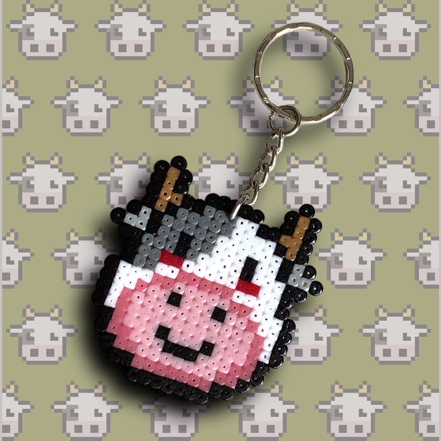 PIXEL CUTE COW KEYCHAIN