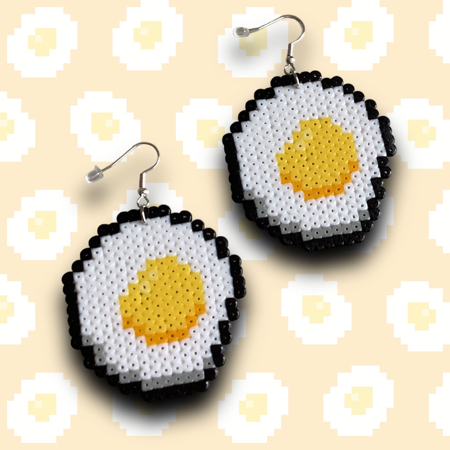 PIXEL FRIED EGG EARRINGS