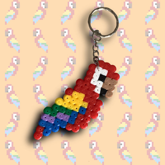 PIXEL CHUNKY PARROT KEYCHAIN