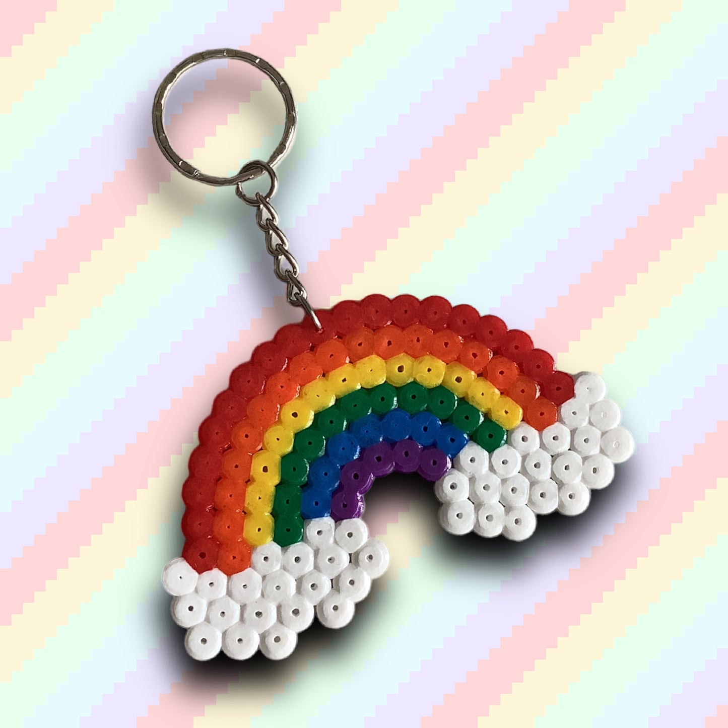 PIXEL CHUNKY RAINBOW KEYCHAIN