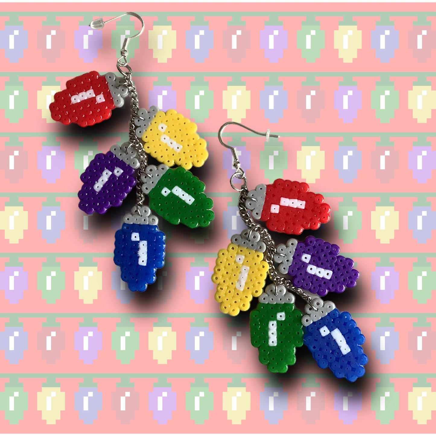 PIXEL CHRISTMAS LIGHTS EARRINGS