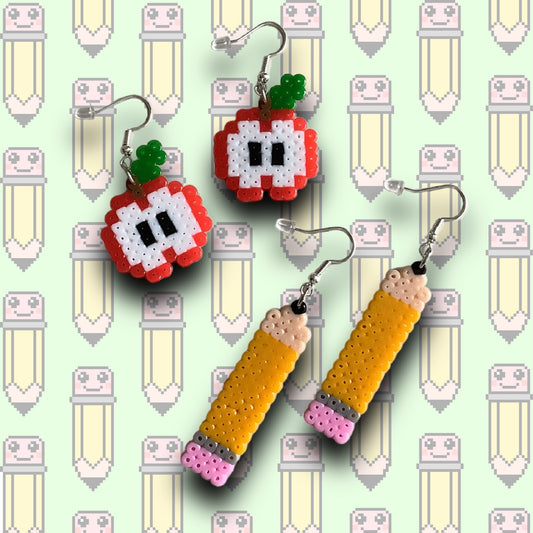 PIXEL SET OF 2 TEACHER EARRINGS