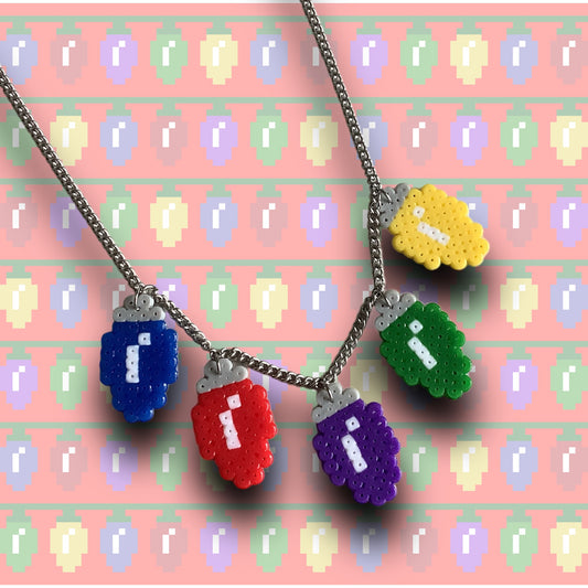 PIXEL CHRISTMAS LIGHTS NECKLACE