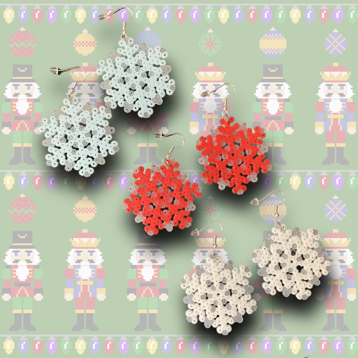 PIXEL SNOWFLAKE EARRINGS