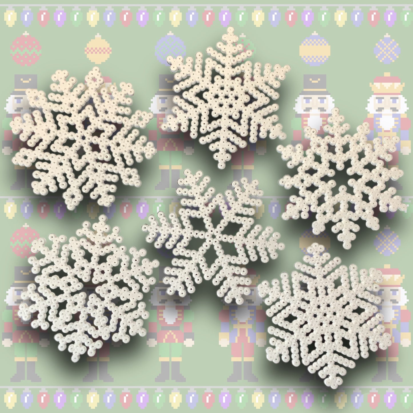 PIXEL SNOWFLAKES DECORATIONS-LARGE