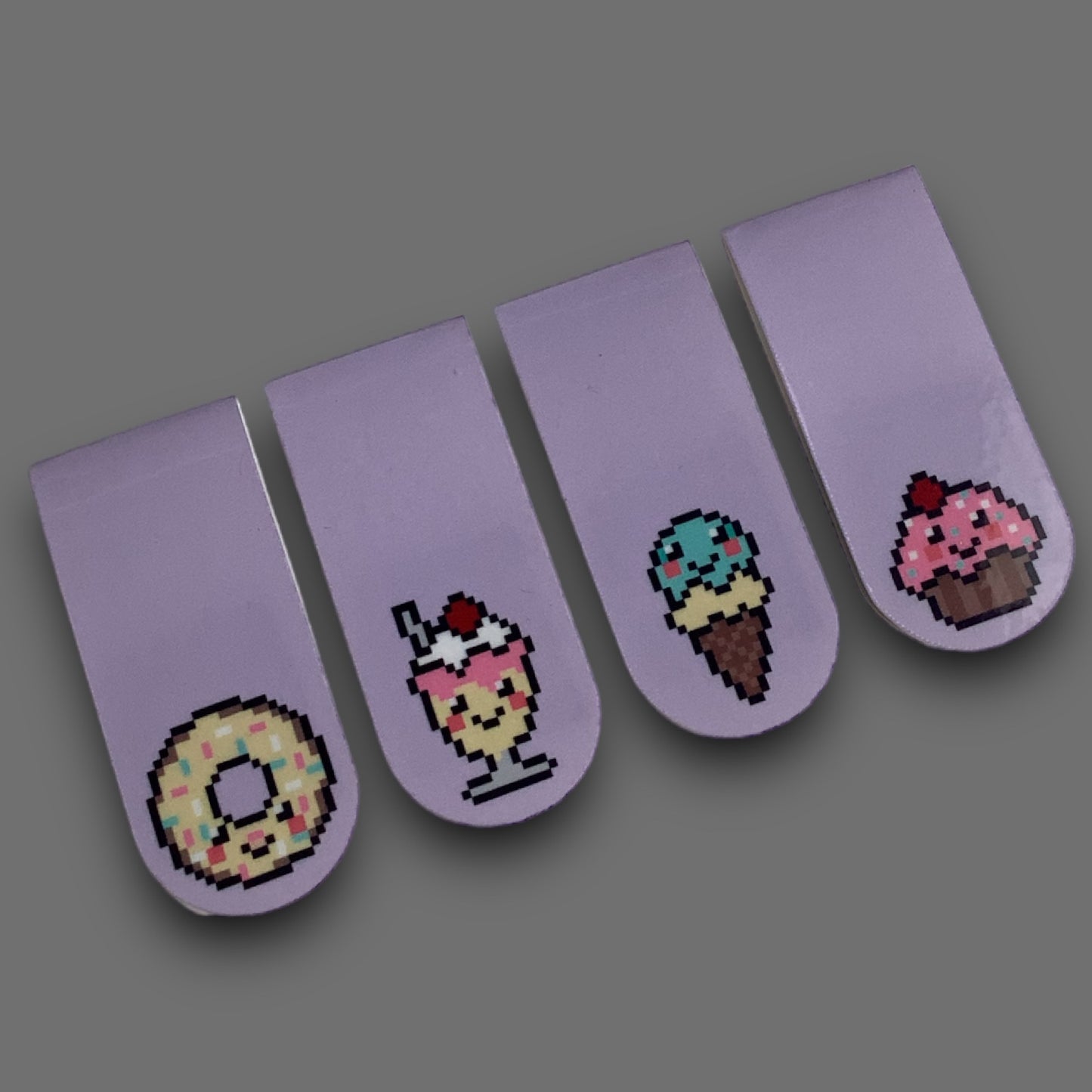 PIXEL MAGNETIC BOOKMARKS - SET OF 4 SWEET TREATS