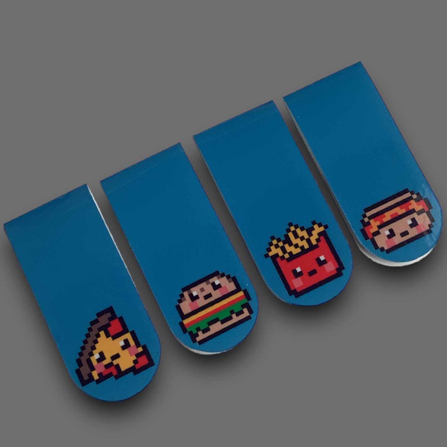 PIXEL MAGNETIC BOOKMARKS - SET OF 4 FAST FOOD