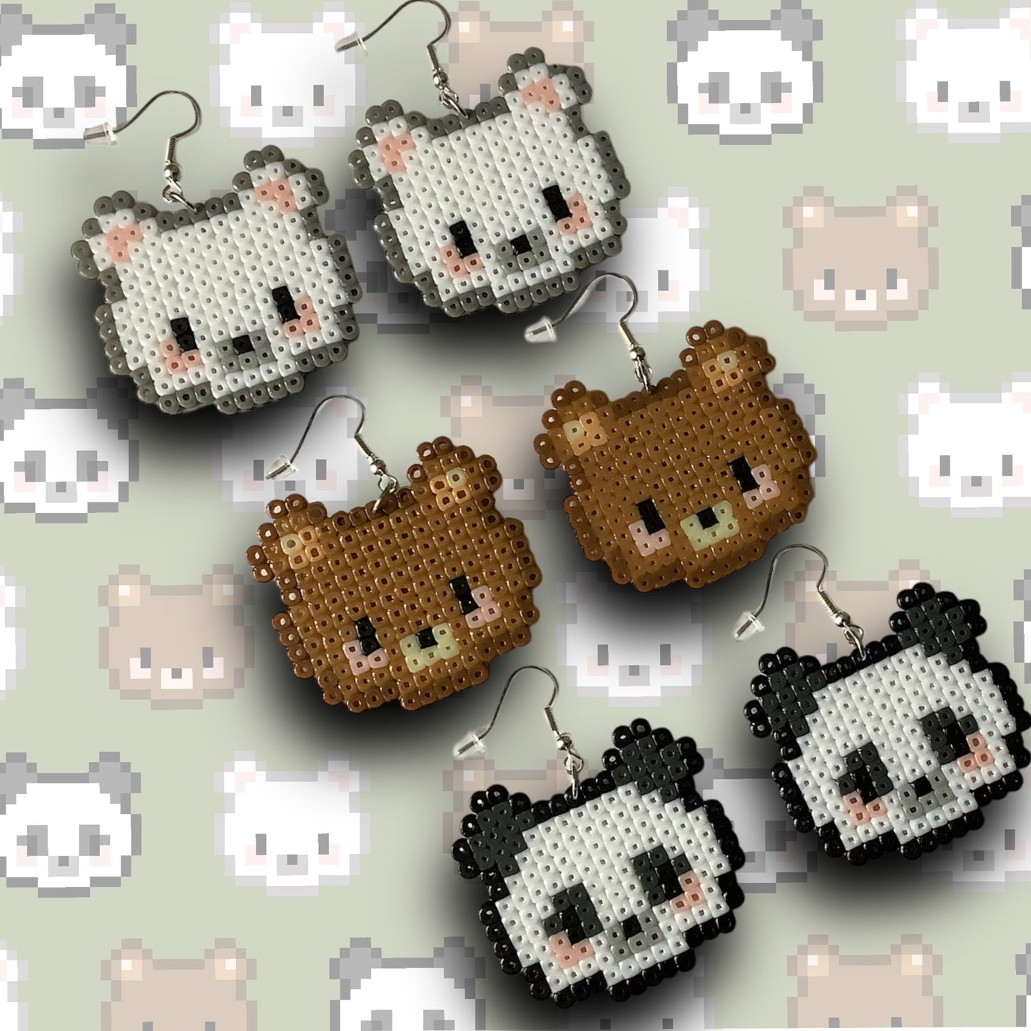 PIXEL "WE THREE BEARS" EARRINGS