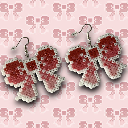 PIXEL BOW EARRINGS - PINK