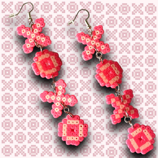 PIXEL XOXO DROP EARRINGS