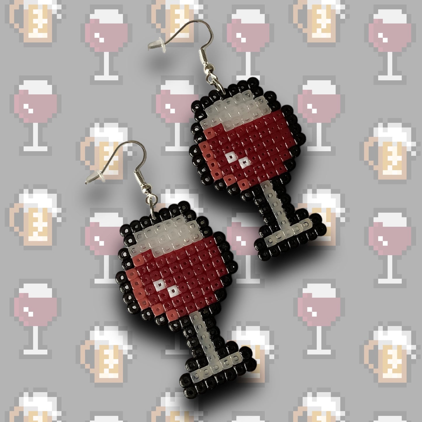 PIXEL WINE EARRINGS