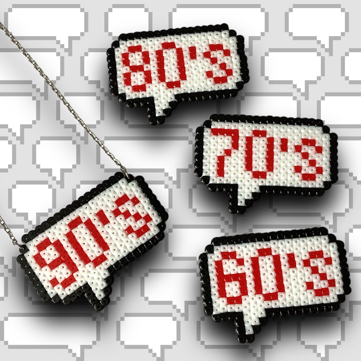 PIXEL DECADE SPEECH BUBBLE NECKLACE