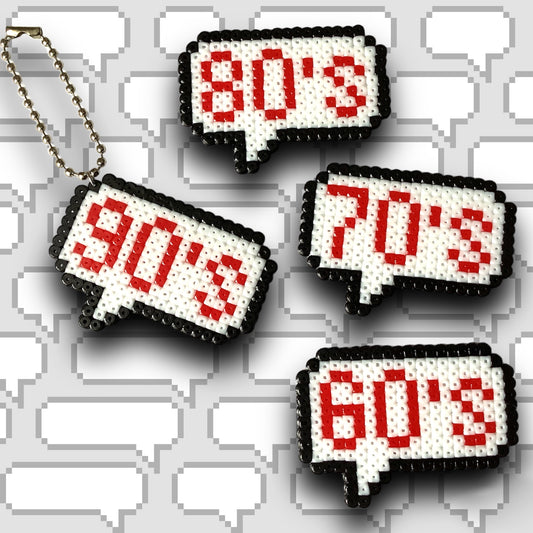 PIXEL DECADE SPEECH BUBBLE KEYCHAIN