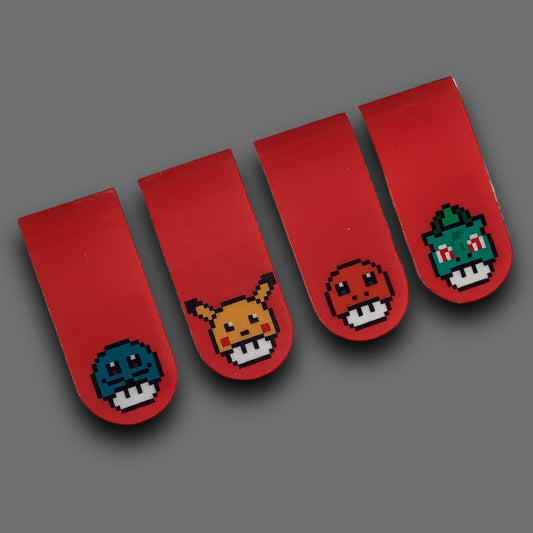 PIXEL MAGNETIC BOOKMARKS - SET OF 4 POKEHATS - B GRADE