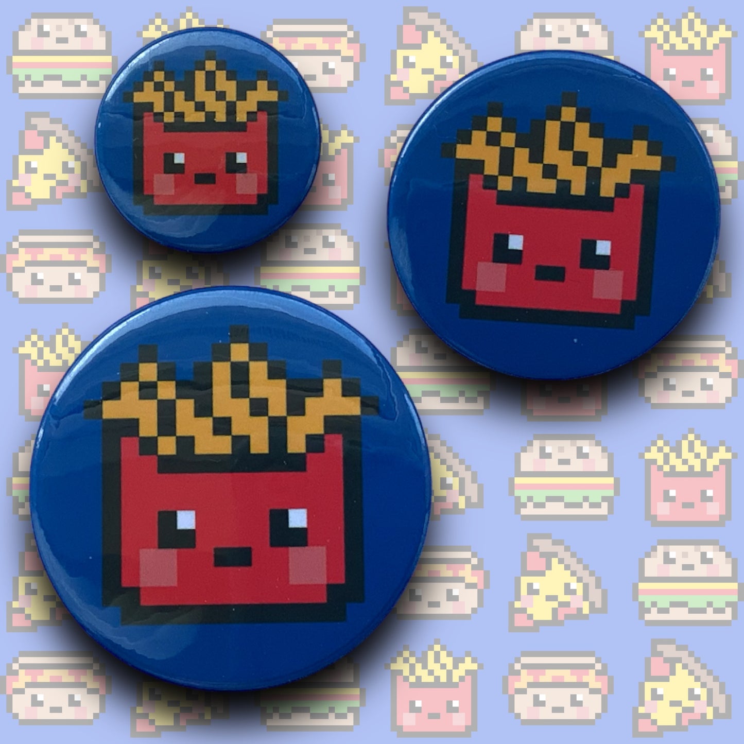 PIXEL BADGES - KAWAII FAST FOOD FRIES