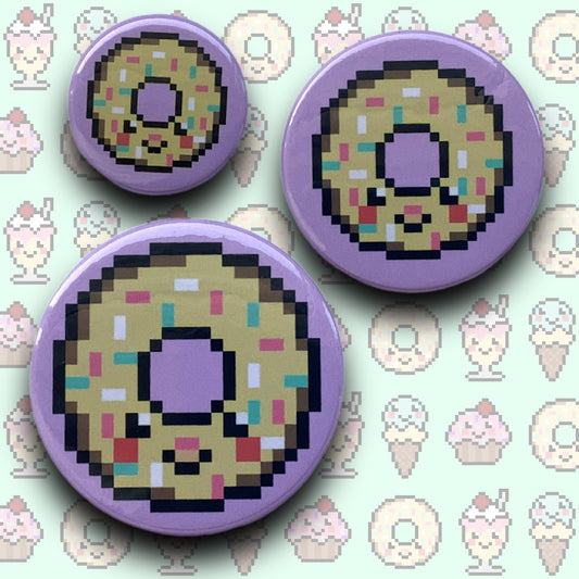 PIXEL BADGES - KAWAII SWEET TREATS DOUGHNUT