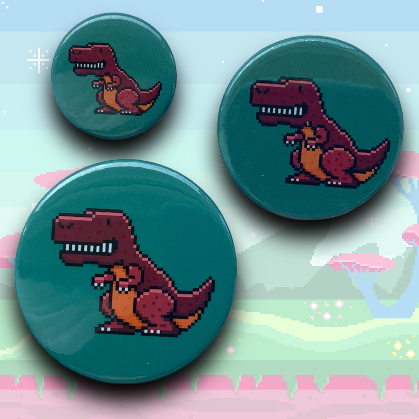 PIXEL BADGES - DINOSAUR T-REX