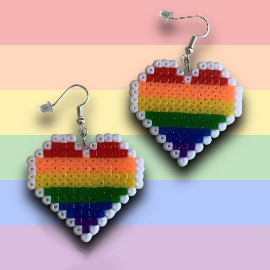 PIXEL PRIDE HEART EARRINGS