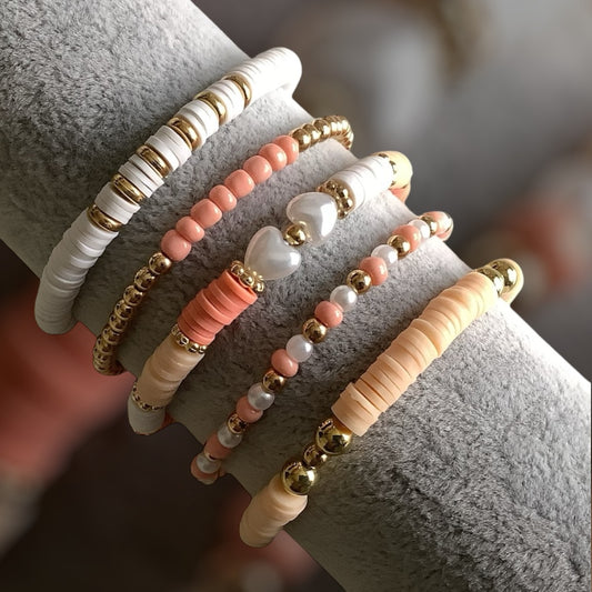 Peach Dream Bracelet stack - Gold