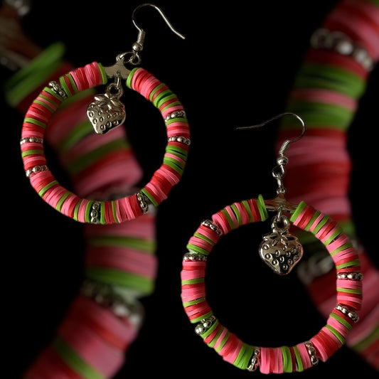 STRAWBERRY HOOP EARRINGS