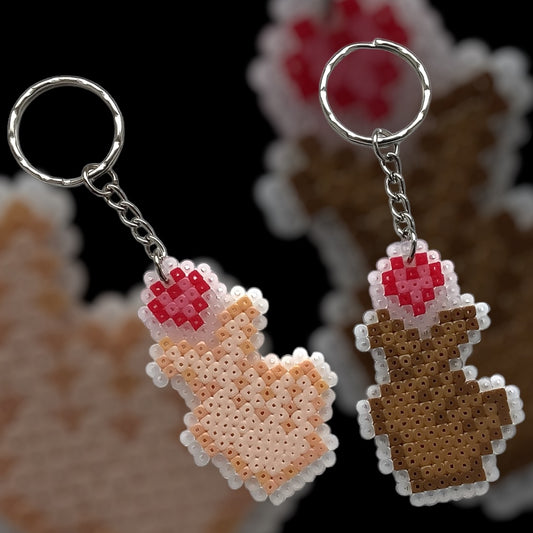 PIXEL FINGER HEART KEYCHAIN