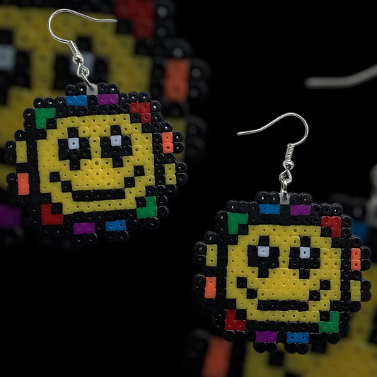 PIXEL FLOWER FACE EARRINGS