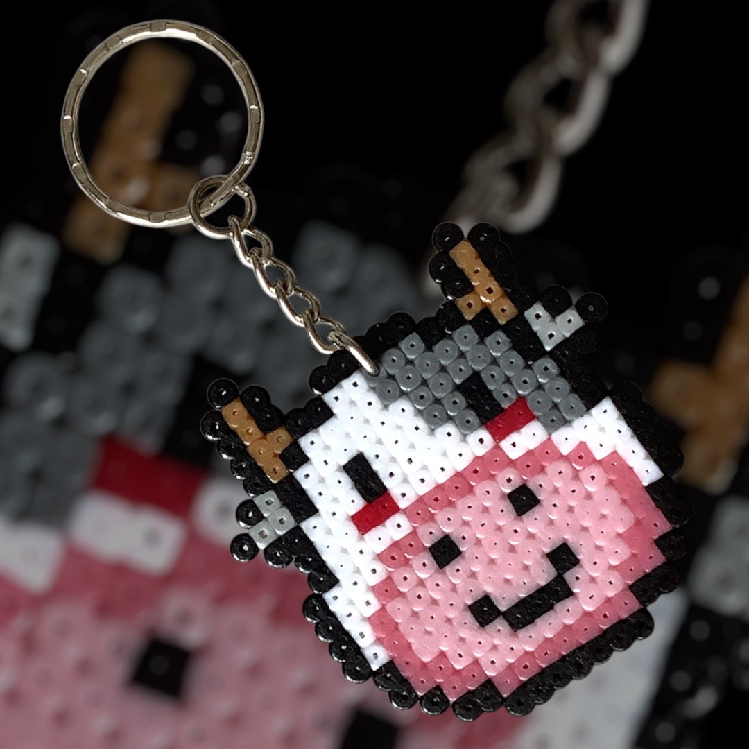 PIXEL CUTE COW KEYCHAIN