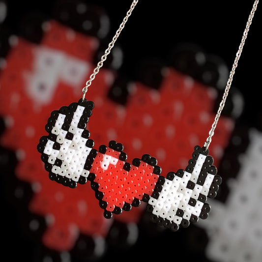 PIXEL WINGED HEART NECKLACE