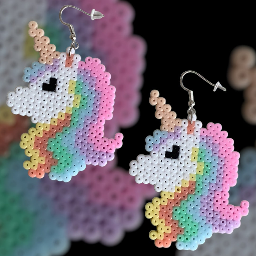 PIXEL LARGE UNICORN EARRINGS