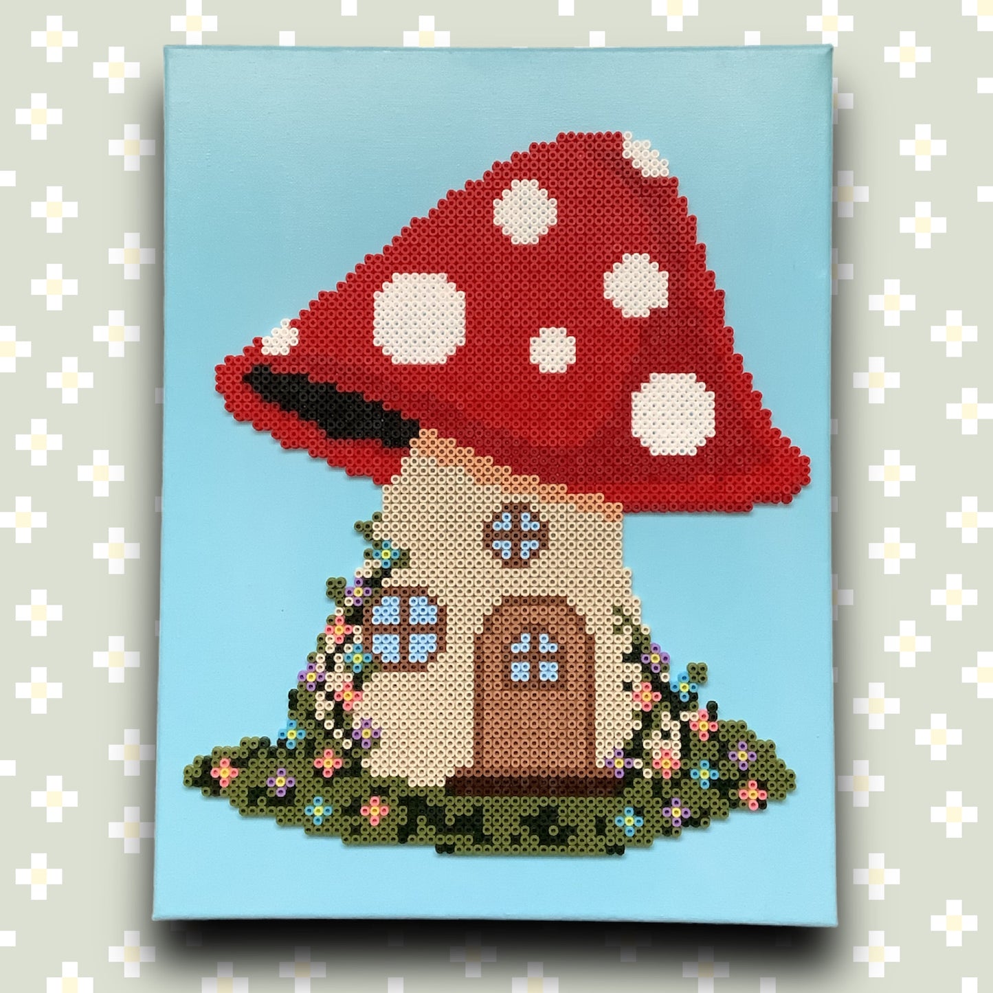 PIXEL CANVAS : FLORAL MUSHROOM HOUSE