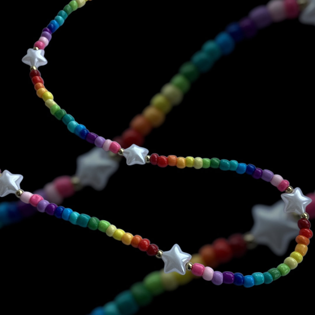 Rainbow Star Beaded Necklace