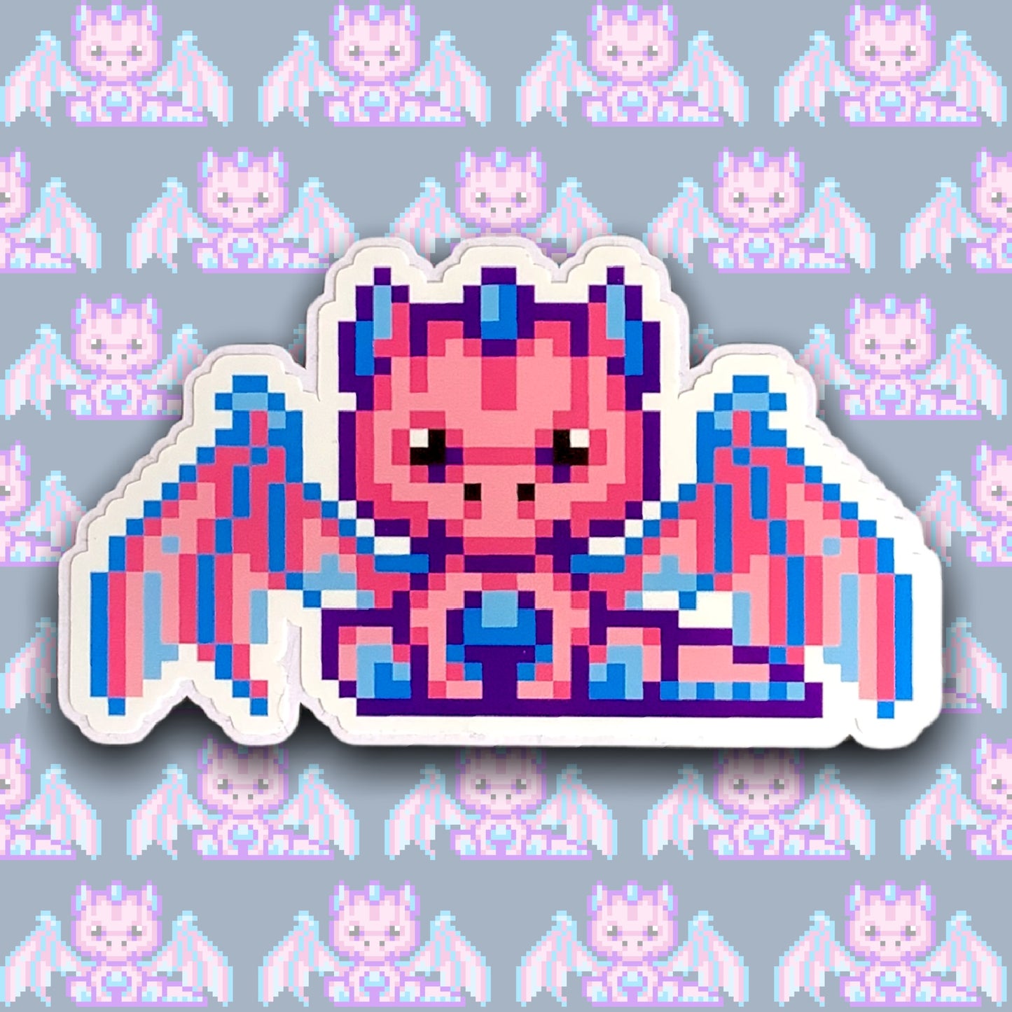 PIXEL PINK DRGON STICKER