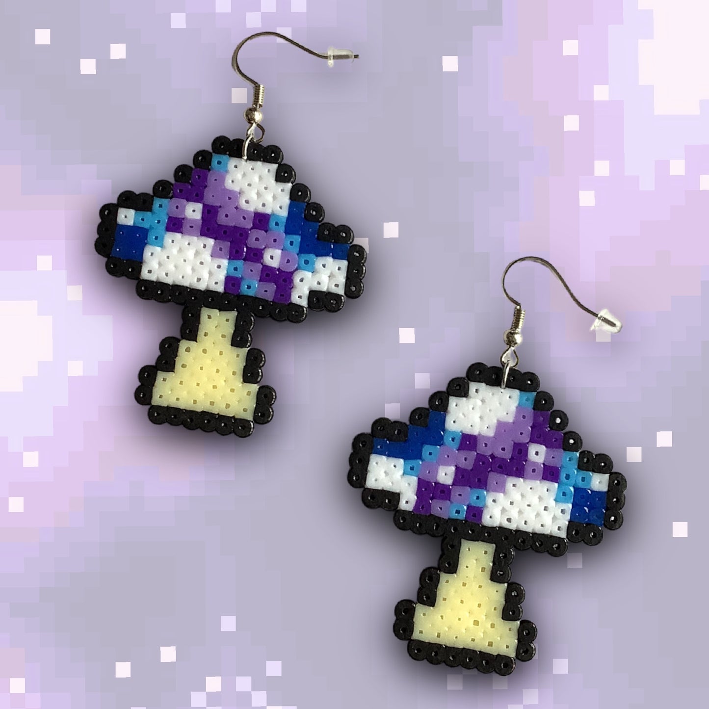 PIXEL MUSHROOM EARRINGS- GALAXY