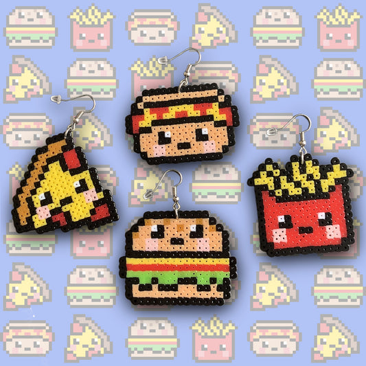 PIXEL KAWAII FAST FOOD EARRINGS- MIX AND MATCH