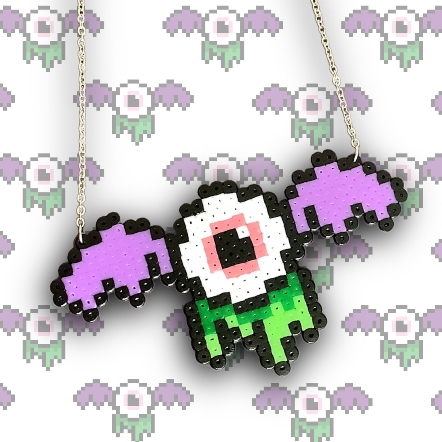 PIXEL WINGED SLIME EYE NECKLACE