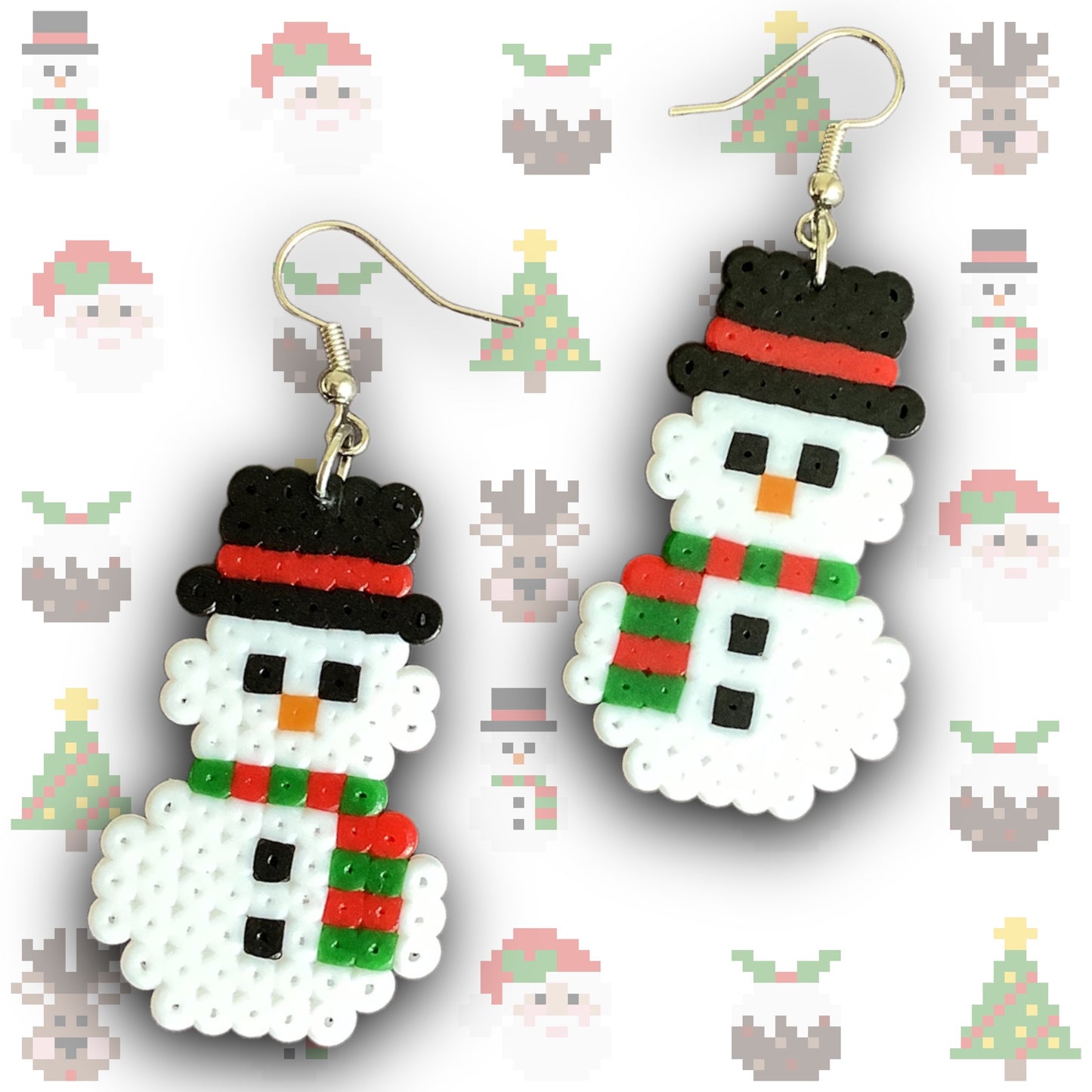 PIXEL SNOWMAN EARRINGS