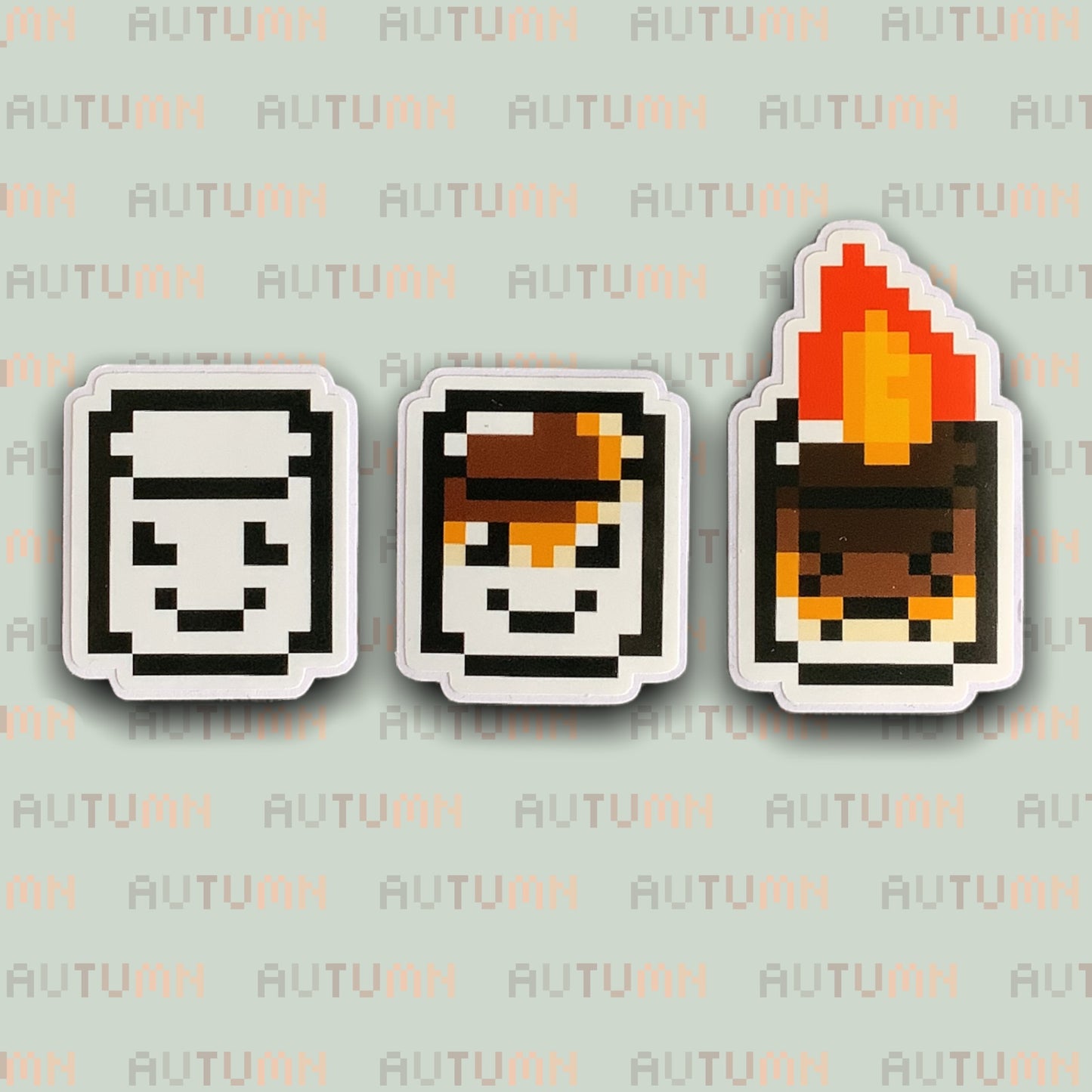 PIXEL MARSHMALLOW TRIO STICKER PACK