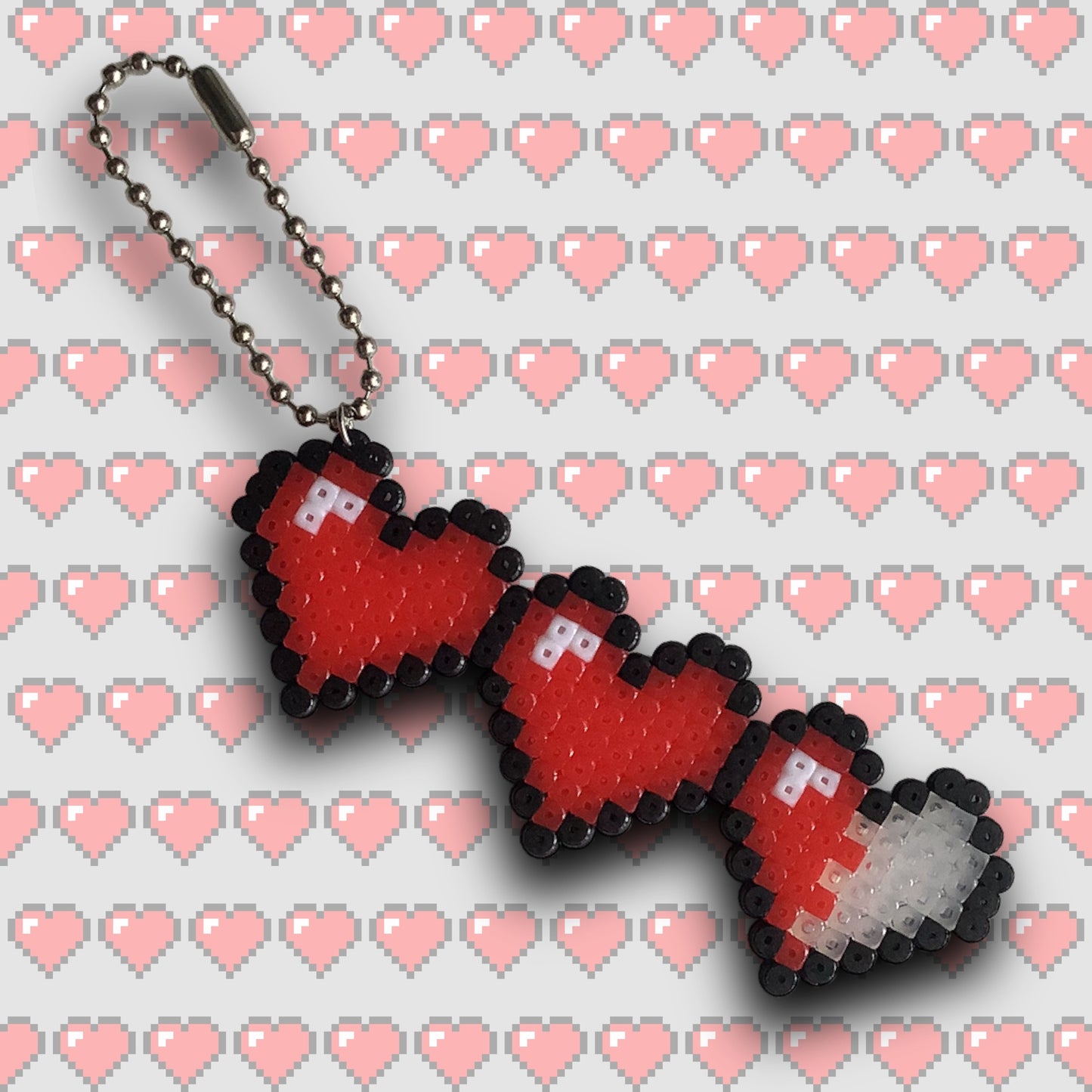 PIXEL HEART HEALTH BAR KEYCHAIN