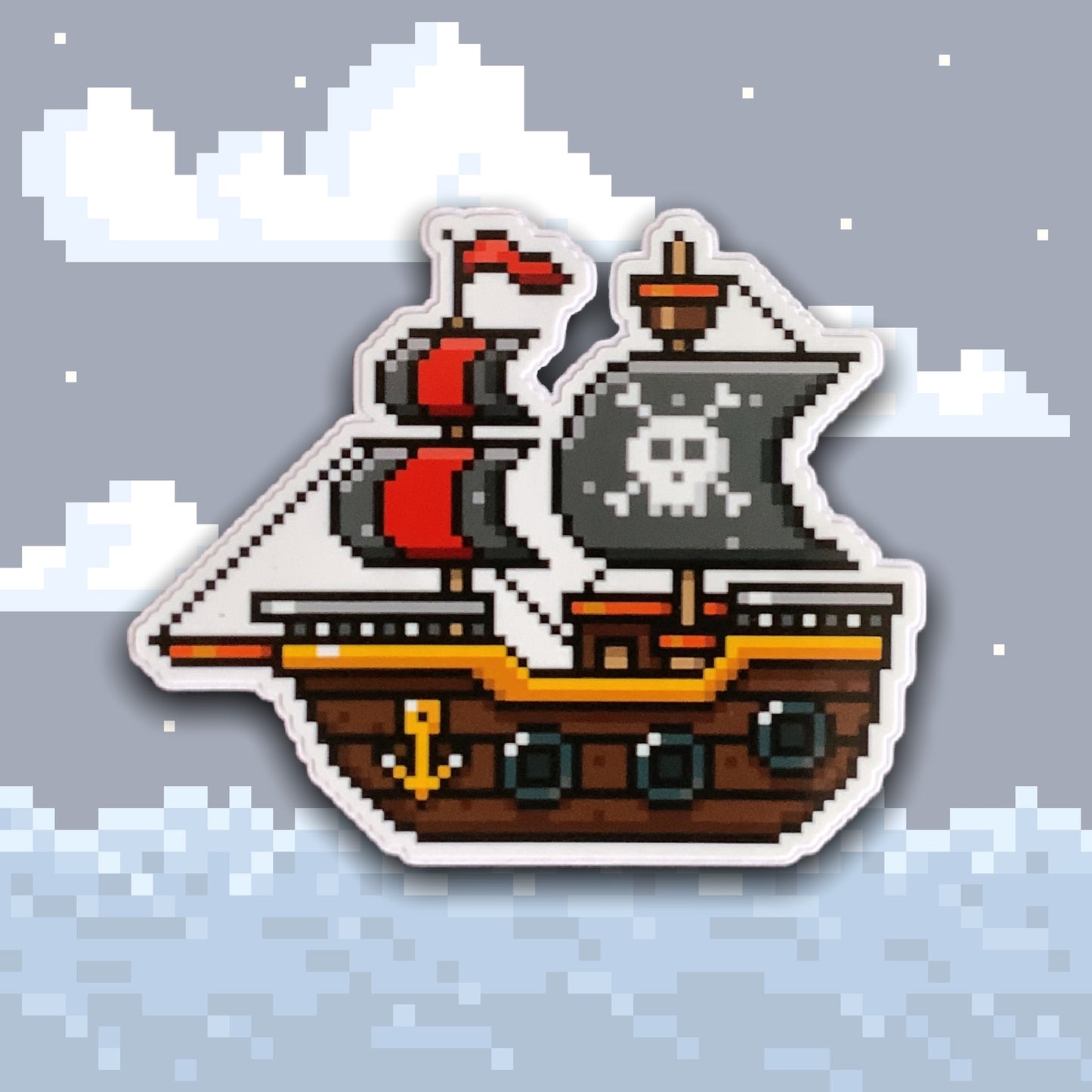 PIXEL PIRATE SHIP STICKER