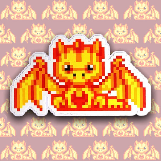 PIXEL YELLOW DRAGON STICKER