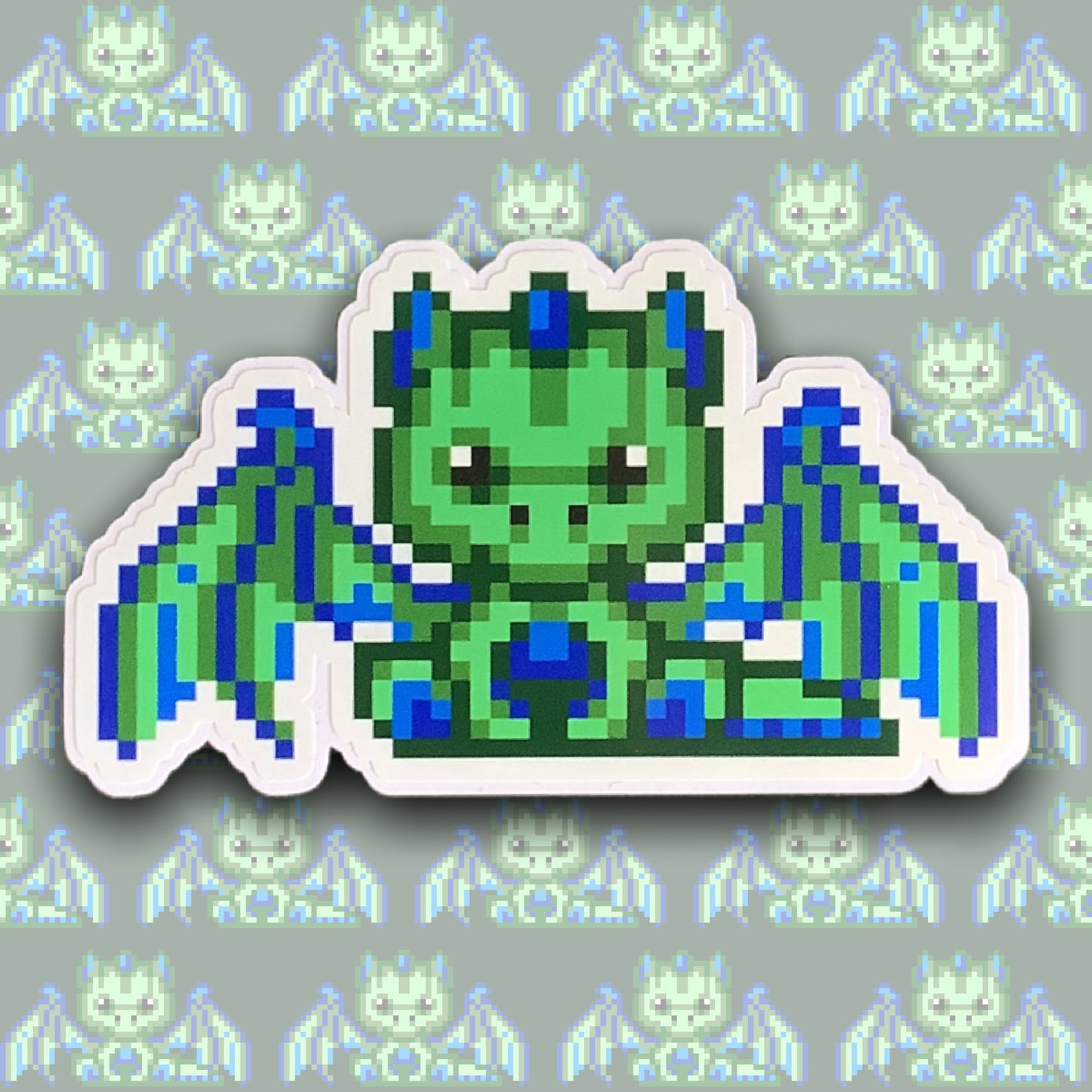 PIXEL GREEN DRAGON STICKER