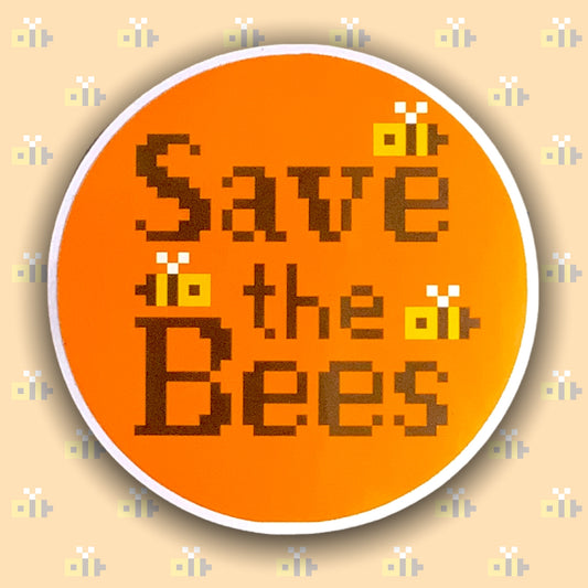 PIXEL SAVE THE BEES STICKER